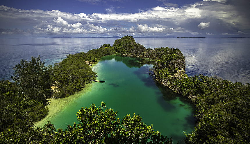 Una laguna a Raja Ampat